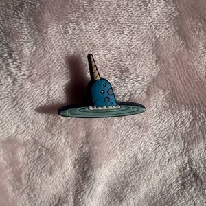 Blue Narwhal Shoe Charm